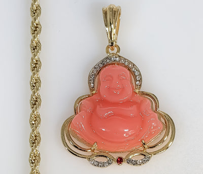 Plated Buddha 4mm Rope/Braided Chain Necklace