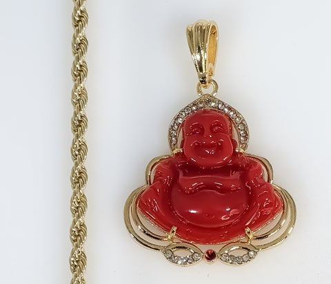 Plated Buddha 4mm Rope/Braided Chain Necklace