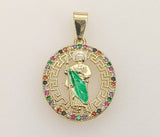 Plated Multicolor Saint Jude Thaddaeus Pendant