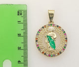 Plated Multicolor Saint Jude Thaddaeus Pendant