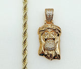 Plated Jesus 4mm Rope/Braided Chain Necklace