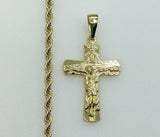 Plated Cross 4mm Rope/Braided Chain Necklace