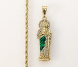 Plated Multicolor Saint Jude 3mm Rope/Braided Chain Necklace