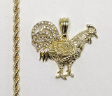 Plated Rooster 4mm Rope/Braided Chain Necklace