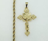 Plated Cross 4mm Rope/Braided Chain Necklace