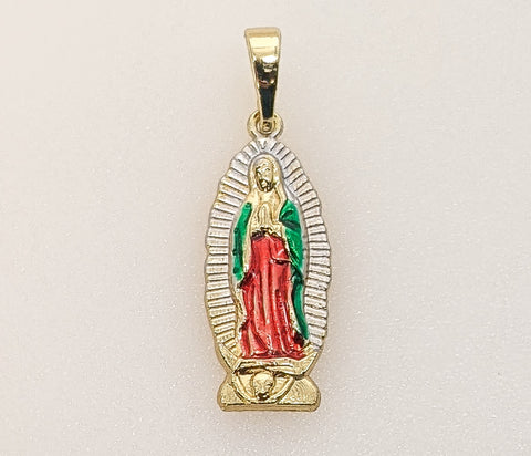 Plated Dainty Multicolor Virgin Mary Pendant