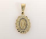 Plated "Mis 15 Años" Quince Virgin Mary Pendant