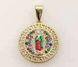 Plated Multicolor Virgin Mary Pendant