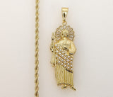 Plated Saint Jude 3mm Rope/Braided Chain Necklace