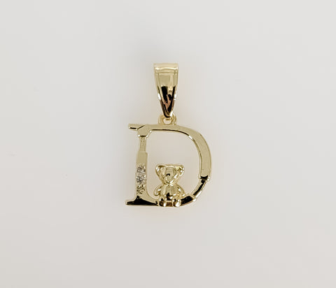 Plated Letter Initial "D" Pendant