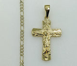 Plated Cross 3mm Figaro Chain Necklace