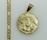 Plated Jesus 4mm Figaro Chain Necklace