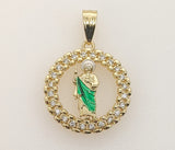 Plated Multicolor Saint Jude Thaddaeus Pendant