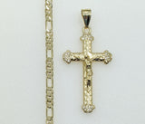 Plated Cross 4mm Figaro Chain Necklace