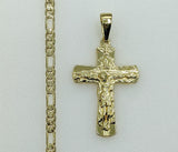 Plated Cross 4mm Figaro Chain Necklace