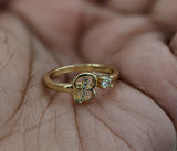 Plated Adjustable Initial Letter "B" Ring