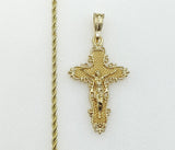 Plated Cross 2mm Rope/Braided Chain Necklace