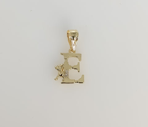 Plated Letter Initial "E" Pendant