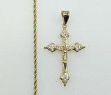 Plated Cross 2mm Rope/Braided Chain Necklace