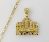 Plated The Last Supper 4mm Figaro Chain Necklace