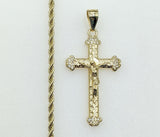 Plated Cross 3mm Rope/Braided Chain Necklace