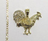 Plated Rooster 3mm Cuban Chain Necklace