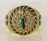 Plated Multicolor Saint Jude Men Adjustable Ring