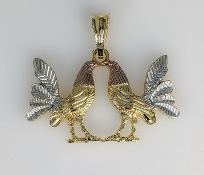 Plated Tri-Color Rooster Pendant