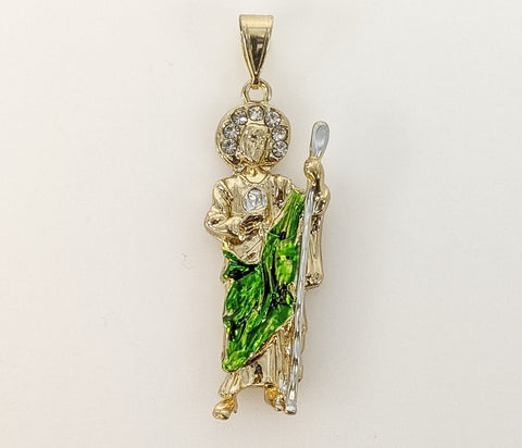 Plated Multicolor Saint Jude Thaddaeus Pendant