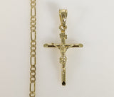 Plated Small Cross 4mm Figaro Chain Necklace