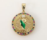 Plated Multicolor Saint Jude Thaddaeus Pendant