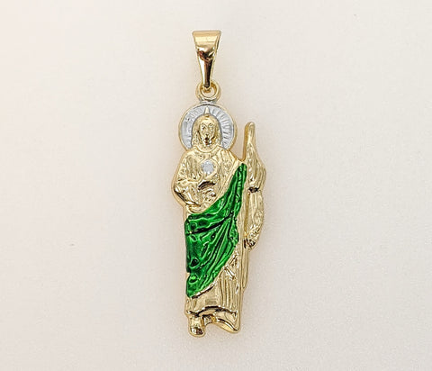 Plated Multicolor Saint Jude Thaddaeus Pendant