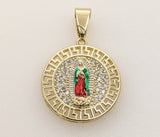Plated Multicolor Virgin Mary Pendant