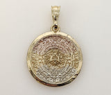 Plated Tri-Color Aztec Calendar Pendant