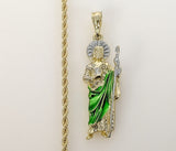 Plated Multicolor Saint Jude 3mm Rope/Braided Chain Necklace