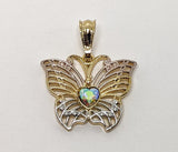 Plated Tri-Gold Butterfly Pendant