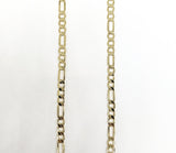 Plated Tri-Color Saint Jude and Cross 3mm 20" Figaro Chain Necklace*