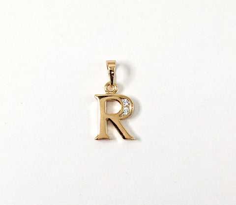 Plated Letter "R" Pendant Charm Jewelry Name Initial Women Oro Letra Dije