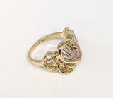 Plated Tri-Gold Virgin Mary Heart Ring