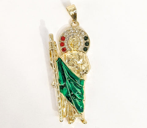 Plated Multicolor Saint Jude Thaddaeus Pendant