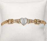 Plated Tri-Gold Virgin Mary Bracelet