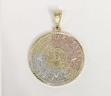 Plated Tri-Color Aztec Calendar Pendant