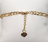 Plated Tri-Gold Virgin Mary Adjustable Bracelet