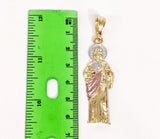 Plated Tri-Color Saint Jude and Cross 3mm 20" Figaro Chain Necklace*