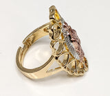 Plated Tri-Gold Virgin Mary Adjustable Ring