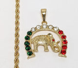 Plated Elephant 4mm Rope/Braided Chain Necklace