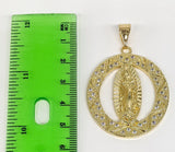 Plated Virgin Mary 4mm Figaro Chain Necklace