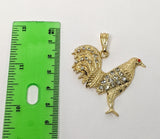 Plated Rooster 4mm 14K Diamond Figaro Chain Necklace