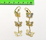 Plated Tri-Gold Butterfly Earring