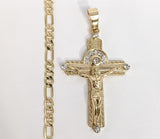 Plated Cross 5mm Figaro Chain Necklace*